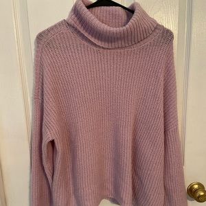 So L Lavender￼Cowl Neck Tunic Sweater Oversized Boho Large Lavender